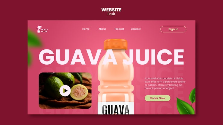 PSD Gratis desain templat situs web buah