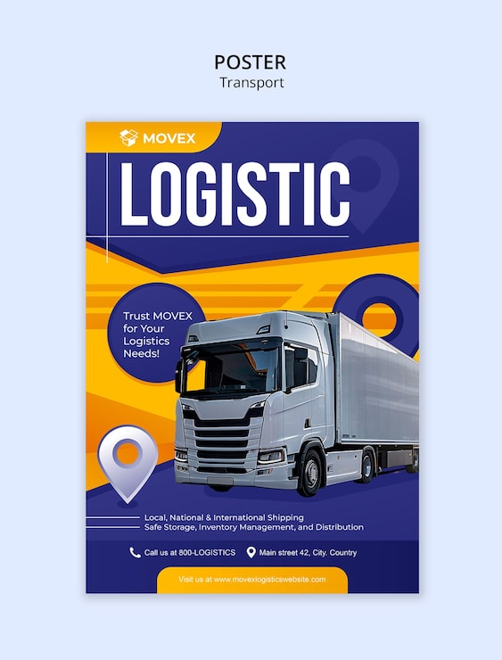 PSD Gratis desain template poster transportasi
