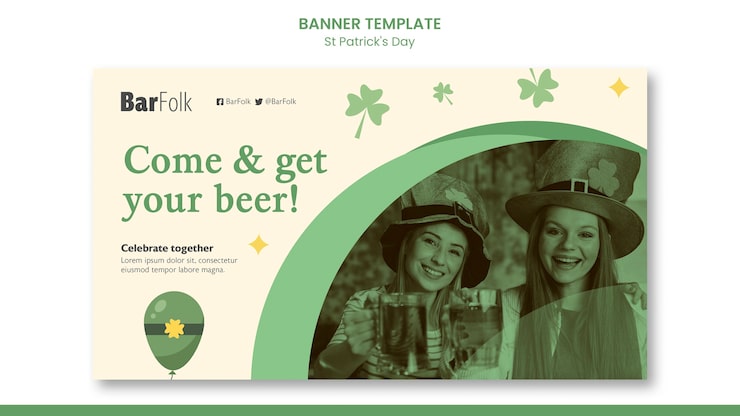 PSD gratuito design piatto st. modello giorno di san patrizio