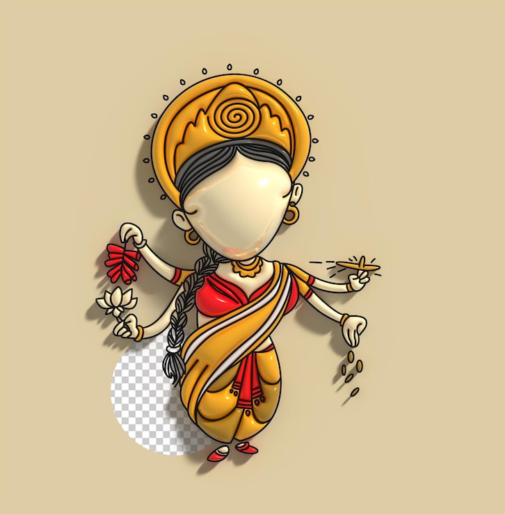 PSD gratuito dios hindú laxmi diwali festival elemento psd transparente
