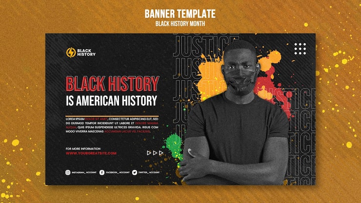 PSD gratuito diseño de banner del mes de la historia negra