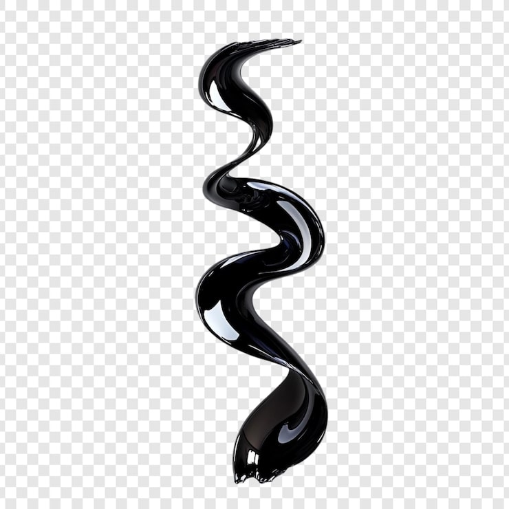 PSD gratuito diseño de espiral líquida negra abstracta