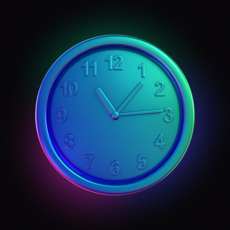 PSD gratuito diseño del icono del reloj de neón