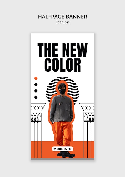 PSD gratuito diseño de plantilla de banner de media página de moda