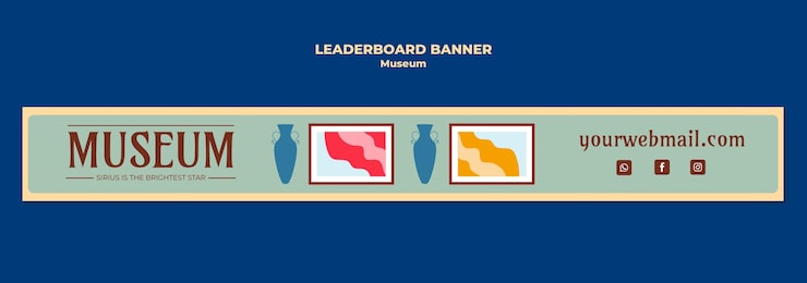 PSD gratuito diseño de plantilla de banner de la tabla de clasificación del museo