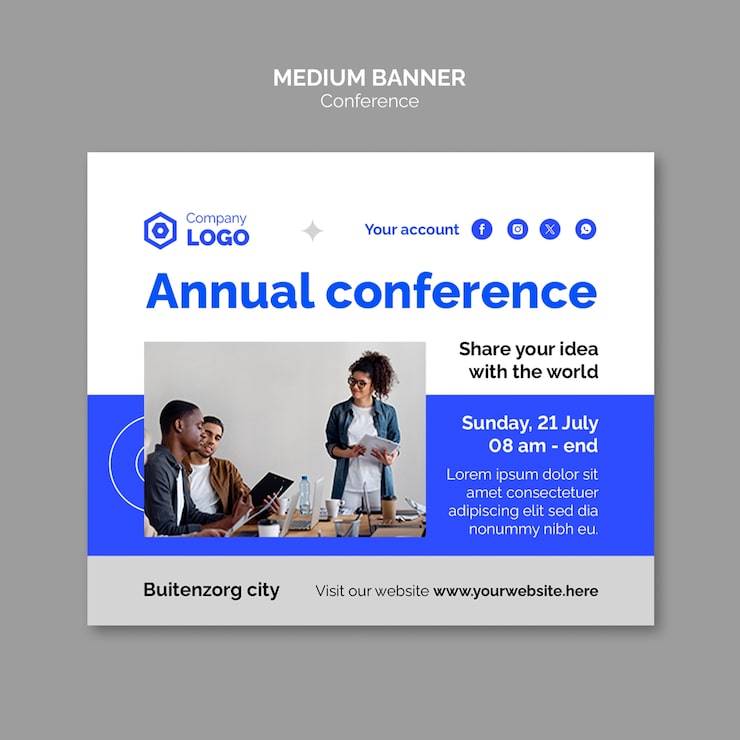 PSD gratuito diseño de la plantilla de la conferencia