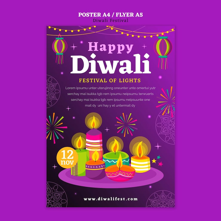 PSD gratuito diseño de plantilla de diwali
