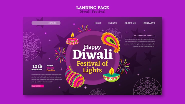 PSD gratuito diseño de plantilla de diwali