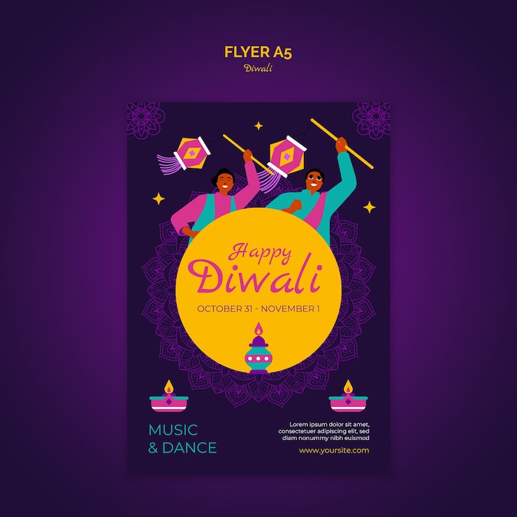 PSD gratuito diseño de plantilla de diwali