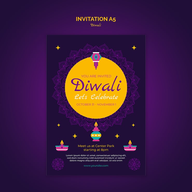 PSD gratuito diseño de plantilla de diwali