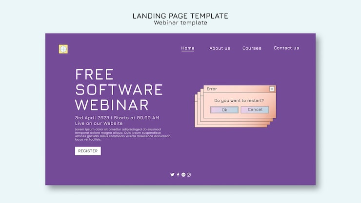 PSD gratuito diseño de plantilla de seminario web de diseño plano