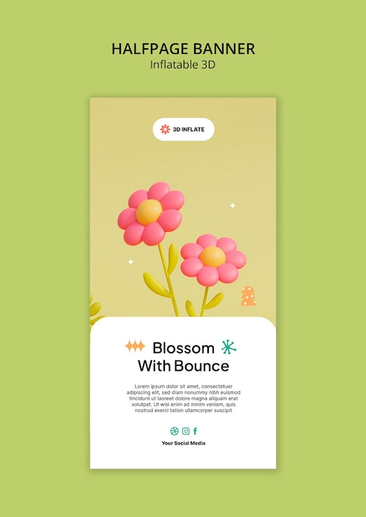 PSD gratuito diseño de plantillas 3d inflables