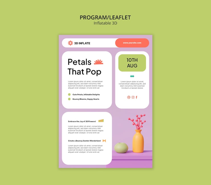 PSD gratuito diseño de plantillas 3d inflables