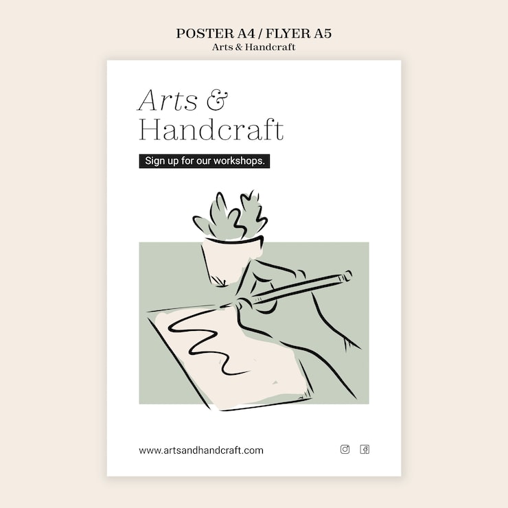 PSD gratuito diseño de plantillas de artes y artesanías