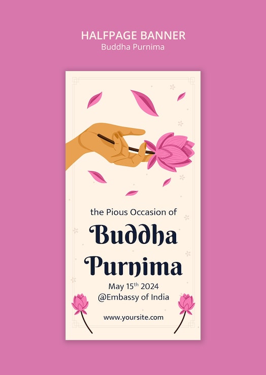 PSD gratuito diseño de plantillas de buda purnima