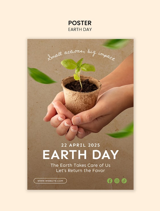 PSD gratuito diseño de plantillas de carteles para el día de la tierra