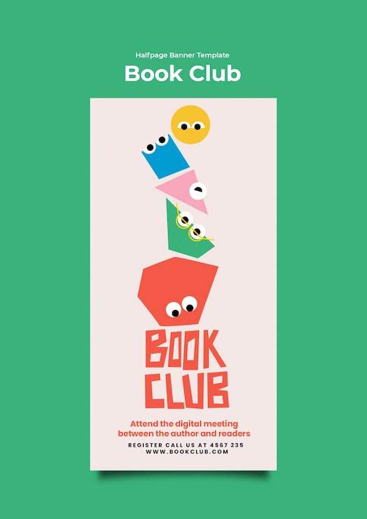 PSD gratuito diseño de plantillas de clubes de lectura