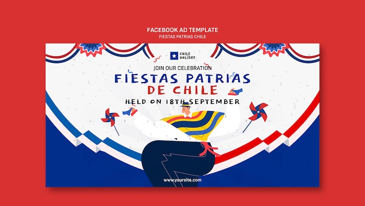 PSD gratuito diseño de plantillas de fiestas patrias chile