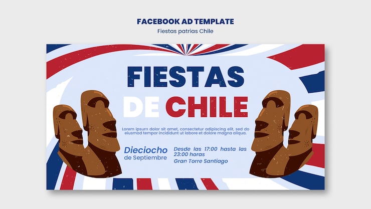 PSD gratuito diseño de plantillas de fiestas patrias chile