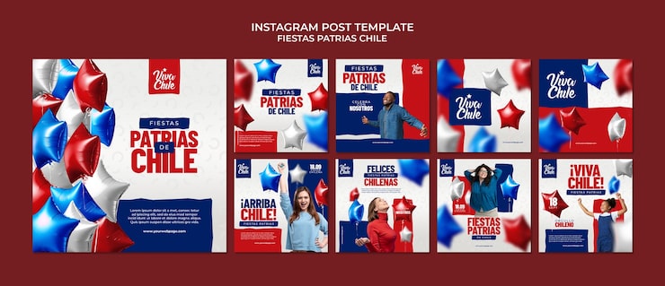 PSD gratuito diseño de plantillas de fiestas patrias chile