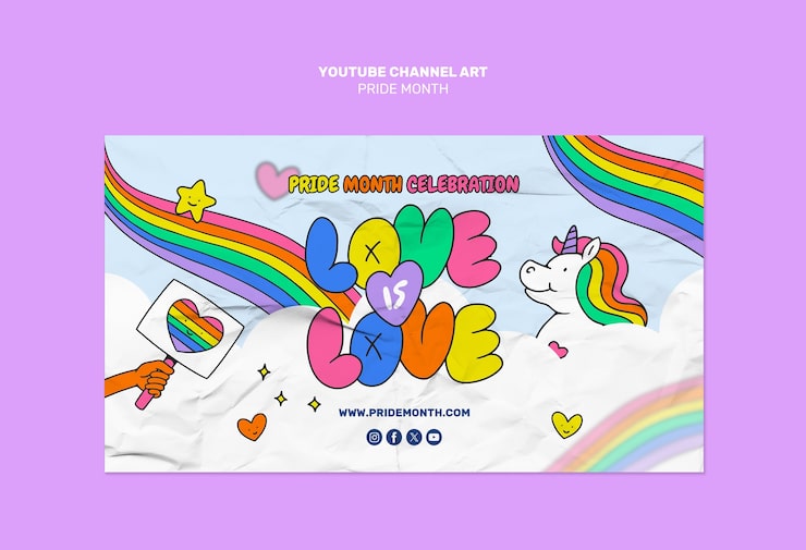 PSD gratuito diseño de plantillas para el mes del orgullo