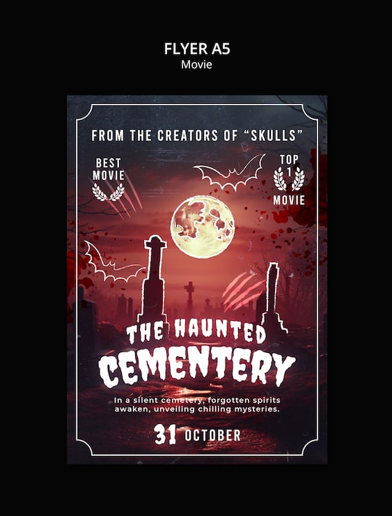 PSD gratuito diseño de plantillas de películas de terror