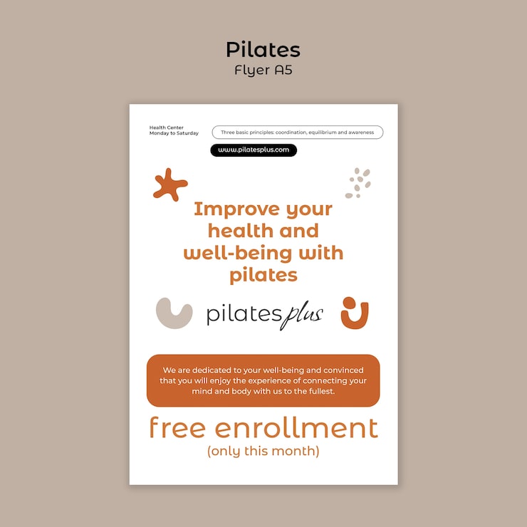 PSD gratuito diseño de plantillas de pilates