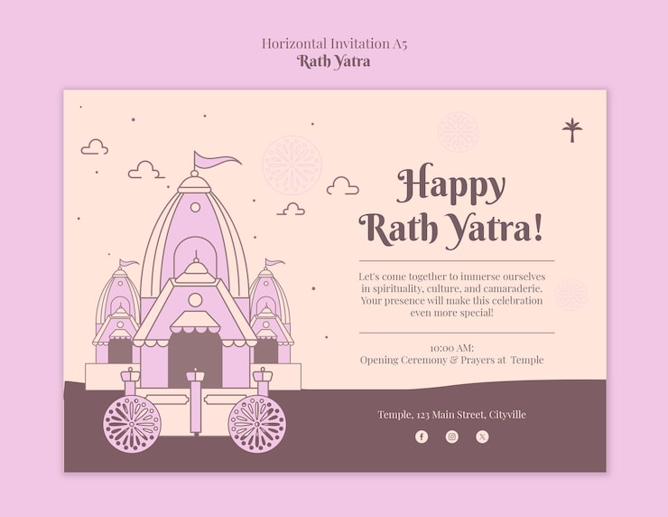 PSD gratuito diseño de plantillas de rath yatra