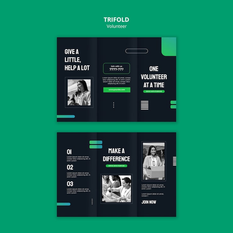 PSD gratuito diseño de plantillas de voluntarios