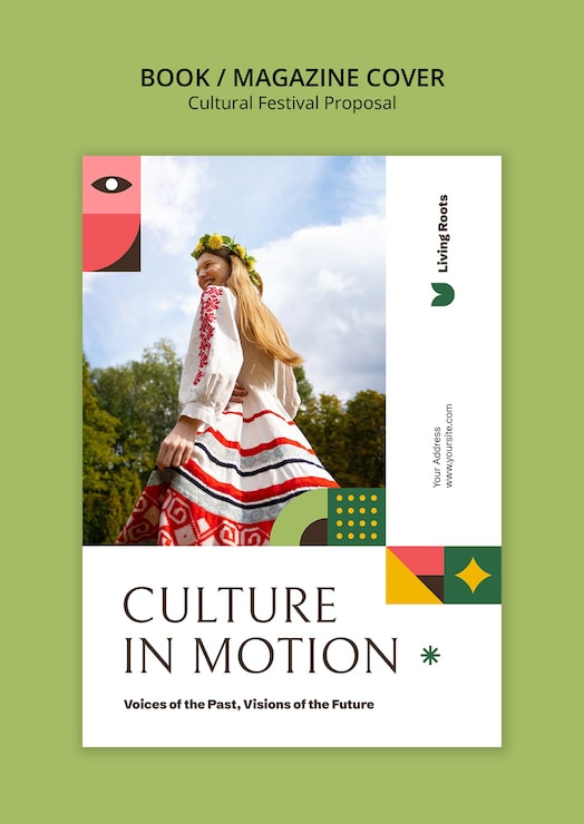 PSD gratuito diseño de portada de revista para festival cultural