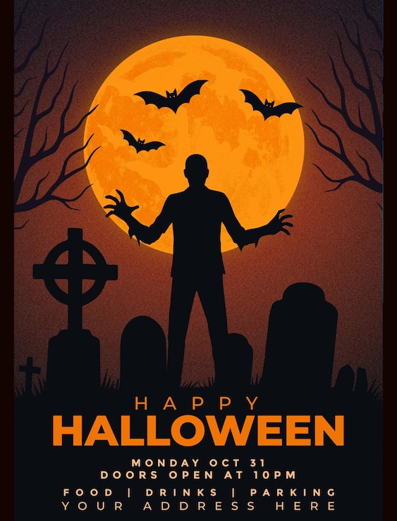 PSD gratuito diseño de publicación para redes sociales para fiesta de halloween
