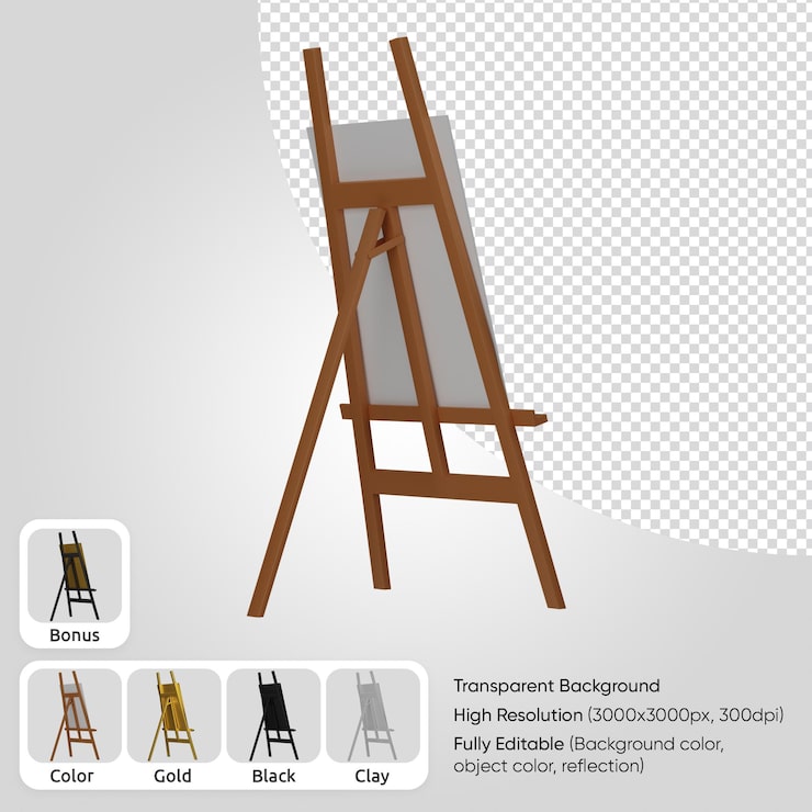 PSD Gratis easel 3d