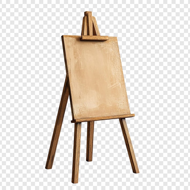 PSD Gratis easel kayu kosong siap untuk seni
