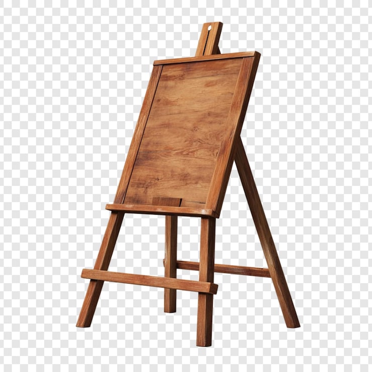 PSD Gratis easel kayu untuk seniman kanvas kosong menanti