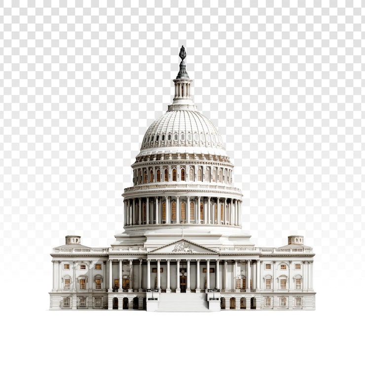 PSD gratuito edificio del capitolio de los estados unidos aislado sobre fondo transparente