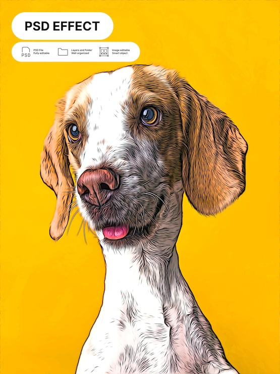 PSD gratuito efecto de foto caricatura