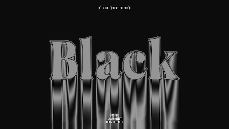 PSD Gratis efek teks 3d yang dapat diedit black melt