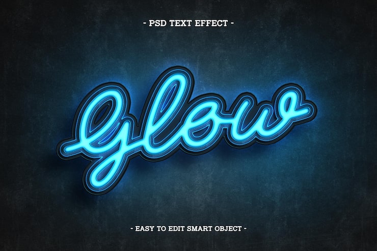 PSD Gratis efek teks bisa diedit lampu neon