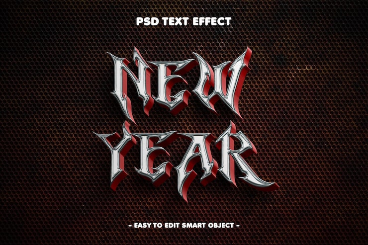 PSD Gratis efek teks bisa diedit selamat tahun baru 2025