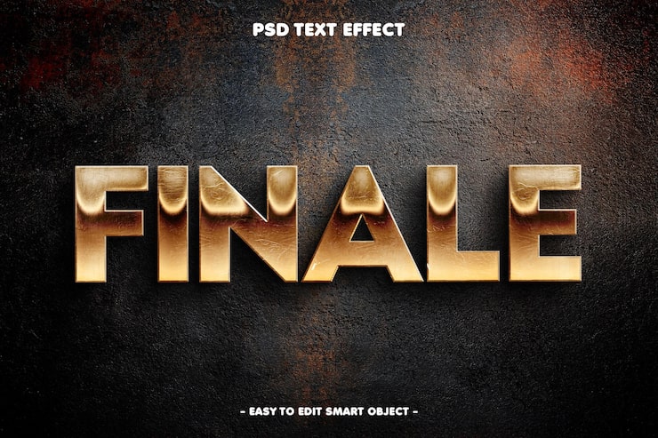 PSD Gratis efek teks finale yang dapat diedit