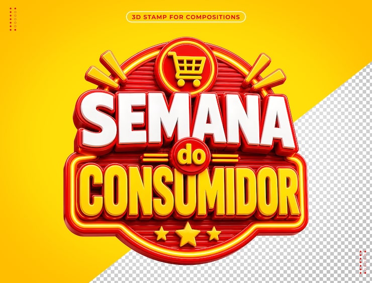PSD Gratis efek teks kartun 3d semana do consumidor