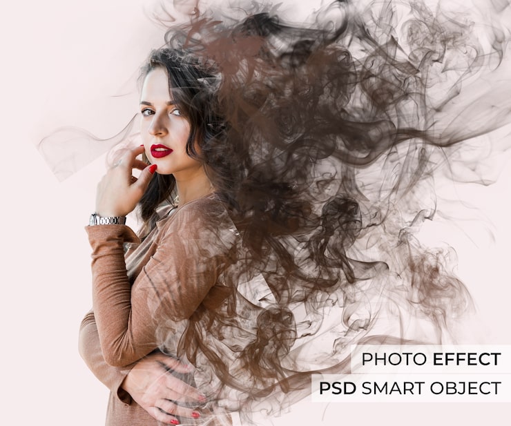 PSD gratuito effetto foto di dispersione del fumo