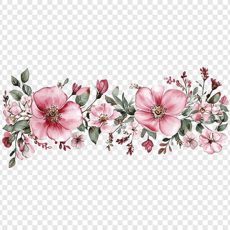 PSD gratuito elegante arreglo floral rosado en acuarela
