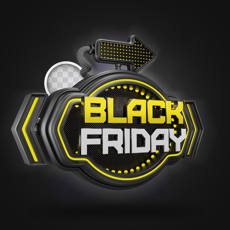PSD gratuito elegante banner de viernes negro con ilustración de flecha 3d