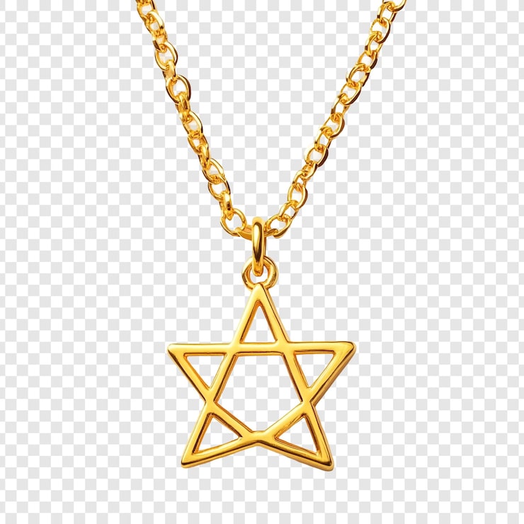 PSD gratuito el elegante collar de la estrella de oro de david