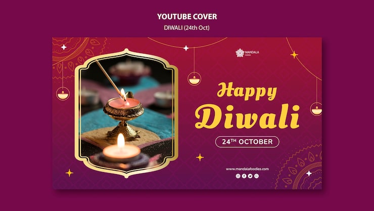 PSD gratuito elegante diseño de plantilla de diwali