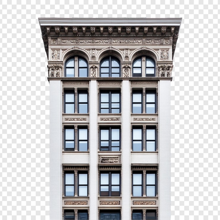 PSD gratuito elegante fachada de un edificio clásico de la ciudad de nueva york