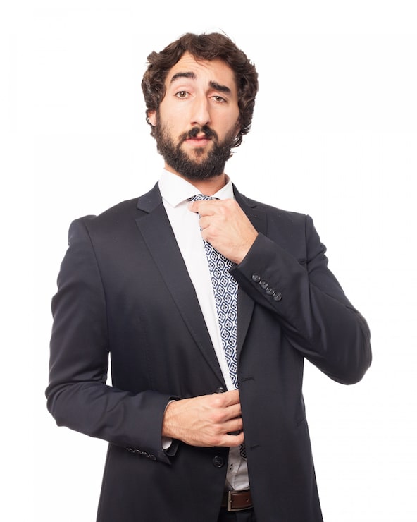 Gratis PSD elegante man die zijn band aanpast