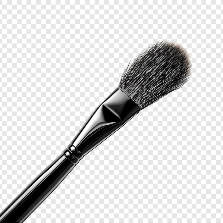 PSD gratuito el elegante pincel de maquillaje negro de cerca