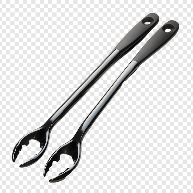 PSD gratuito elegantes tongas de cangrejo negro para servir utensilios de cocina